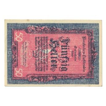 Billet, Liechtenstein, 50 Heller, LIECHTENSTEIN, KM:3, SUP