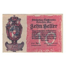 Banknote, Liechtenstein, Liechtenstein, 10 Heller, Blason, 1920, UNC(65-70)