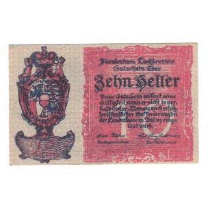 Banknote, Liechtenstein, Liechtenstein, 10 Heller, Blason, 1920, UNC(65-70)