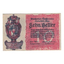 Banknote, Liechtenstein, Liechtenstein, 10 Heller, Blason, 1920, UNC(65-70)