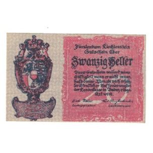 Banknote, Liechtenstein, Liechtenstein, 10 Heller, Blason, 1920, UNC(65-70)