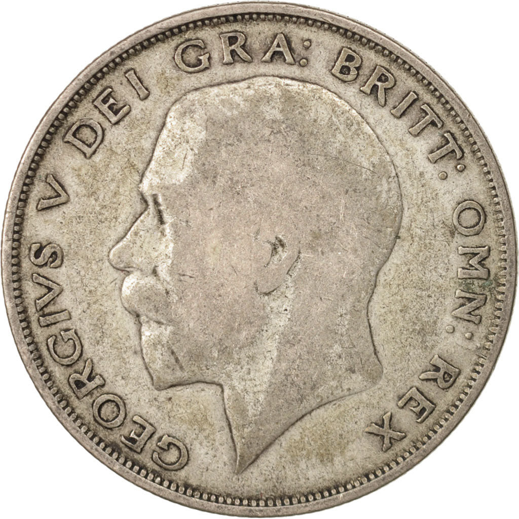 Great Britain, George V, 1/2 Crown, 1924, VF(20-25), Silver, KM:818.2