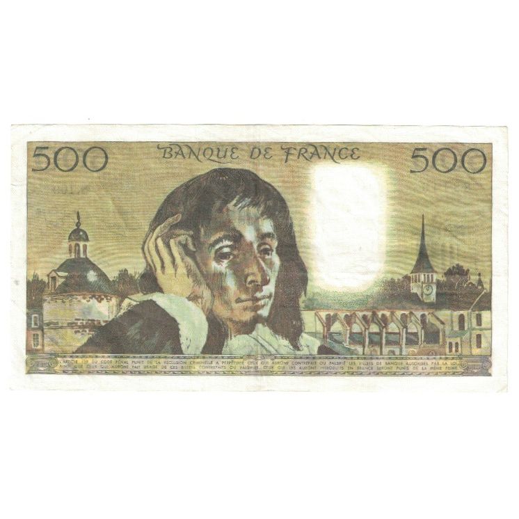 Francia, 500 Francs, Pascal, 1980, S.109 88446, SPL-, Fayette:71.21, KM:156e