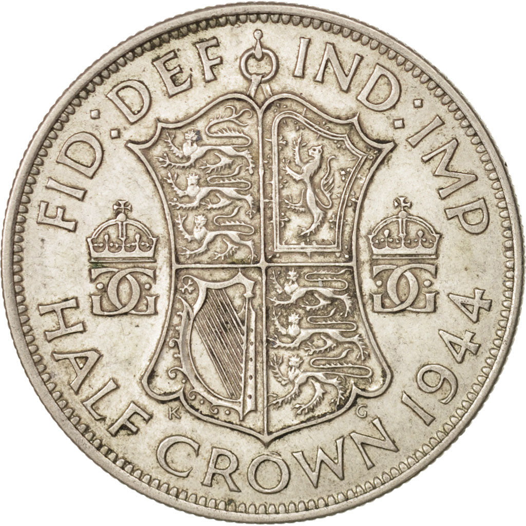 Coin, Great Britain, George VI, 1/2 Crown, 1944, AU(50-53), Silver, KM:856