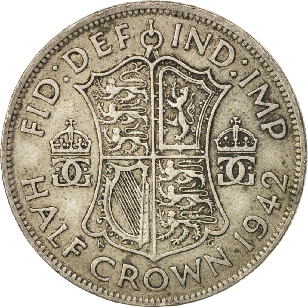 Großbritannien, George VI, 1/2 Crown, 1942, VF(30-35), Silver, KM:856