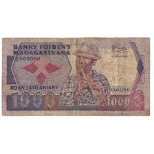 Banknote, Madagascar, 1000 Francs = 200 Ariary, KM:72a, F(12-15)