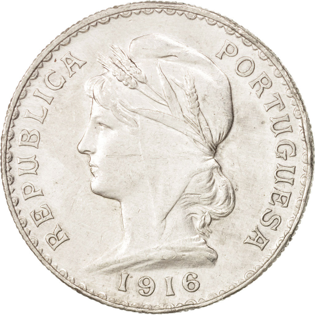 Portogallo, Escudo, 1916, BB, Argento, KM:564