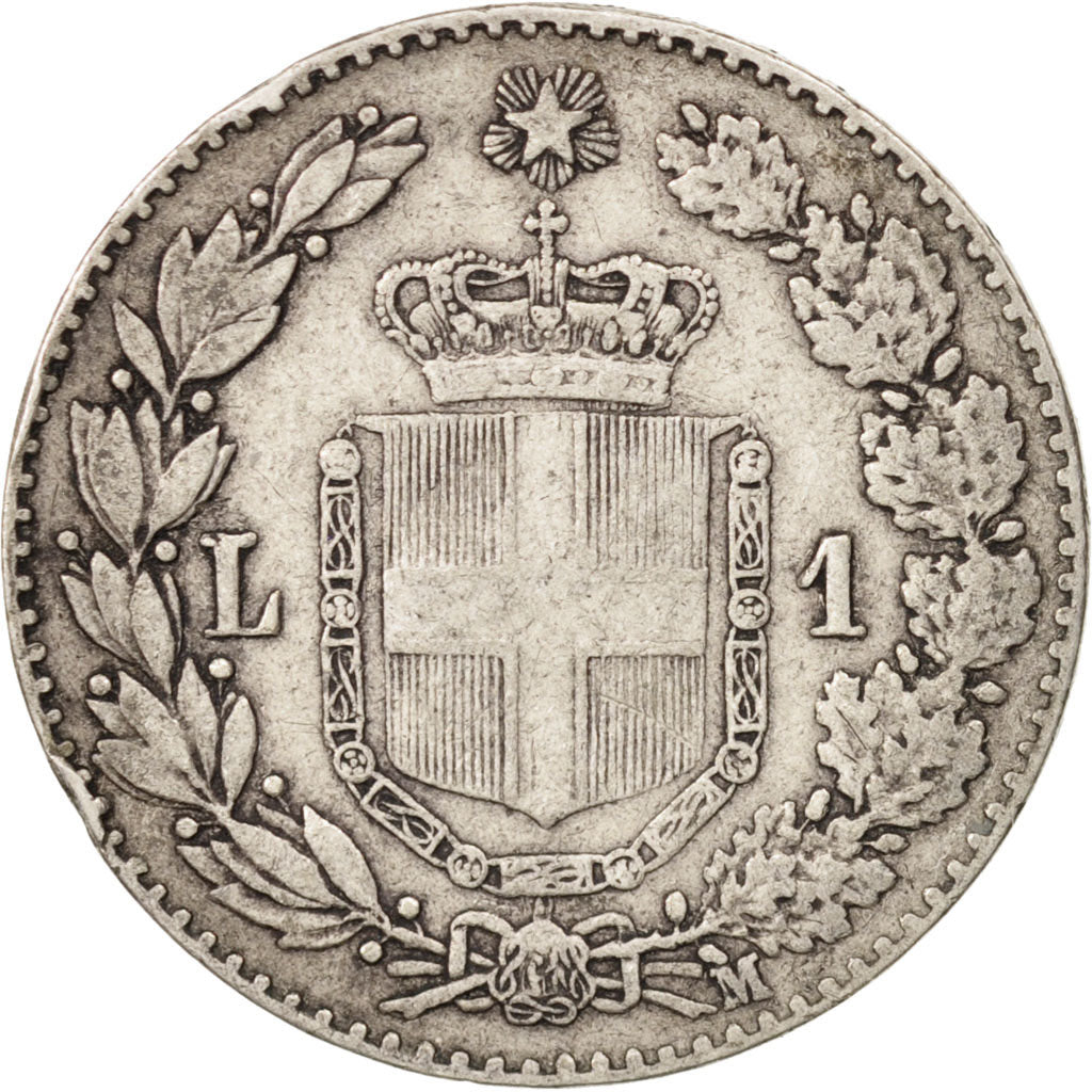 Italy, Umberto I, Lira, 1887, Milan, VF(30-35), Silver, KM:24.2