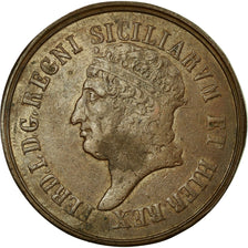 Coin, ITALIAN STATES, NAPLES, Ferdinando I, 8 Tornesi, 1818, EF(40-45), Copper