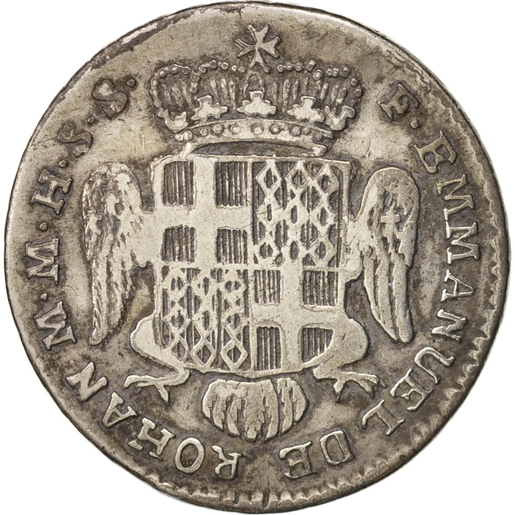 Moneta, MALTA, ORDINE DI, Emmanuel de Rohan, Vi (6) Tari, 1780, BB, Argento