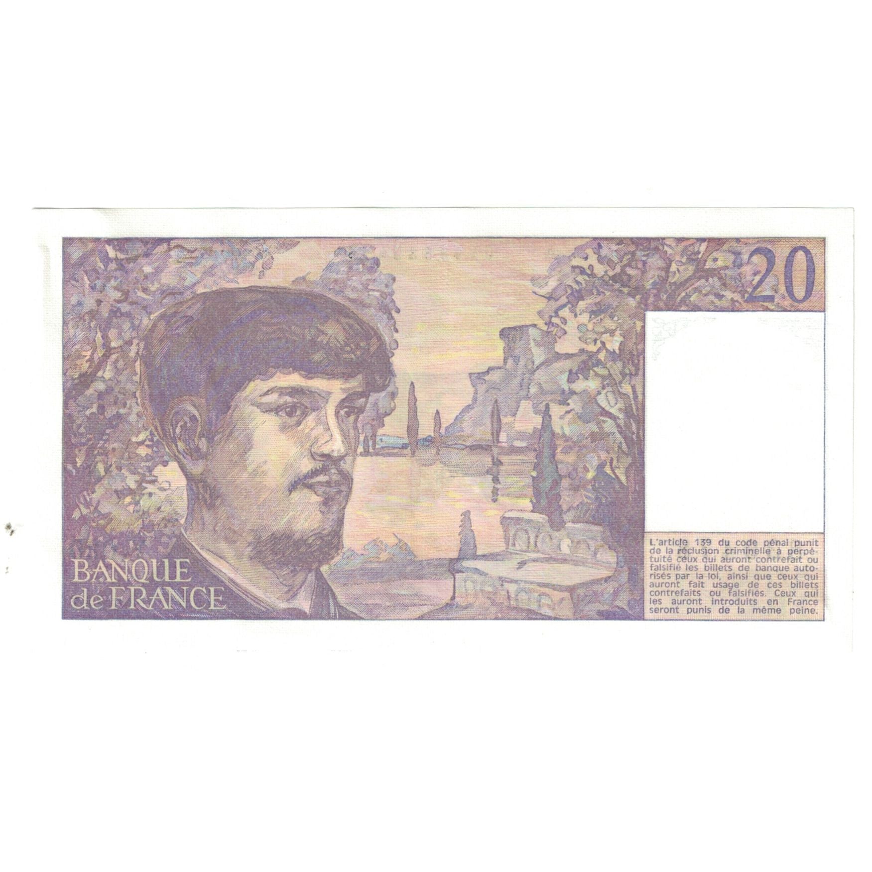 Frankreich, 20 Francs, Debussy, 1987, Y.020, UNZ, Fayette:66.08, KM:151b