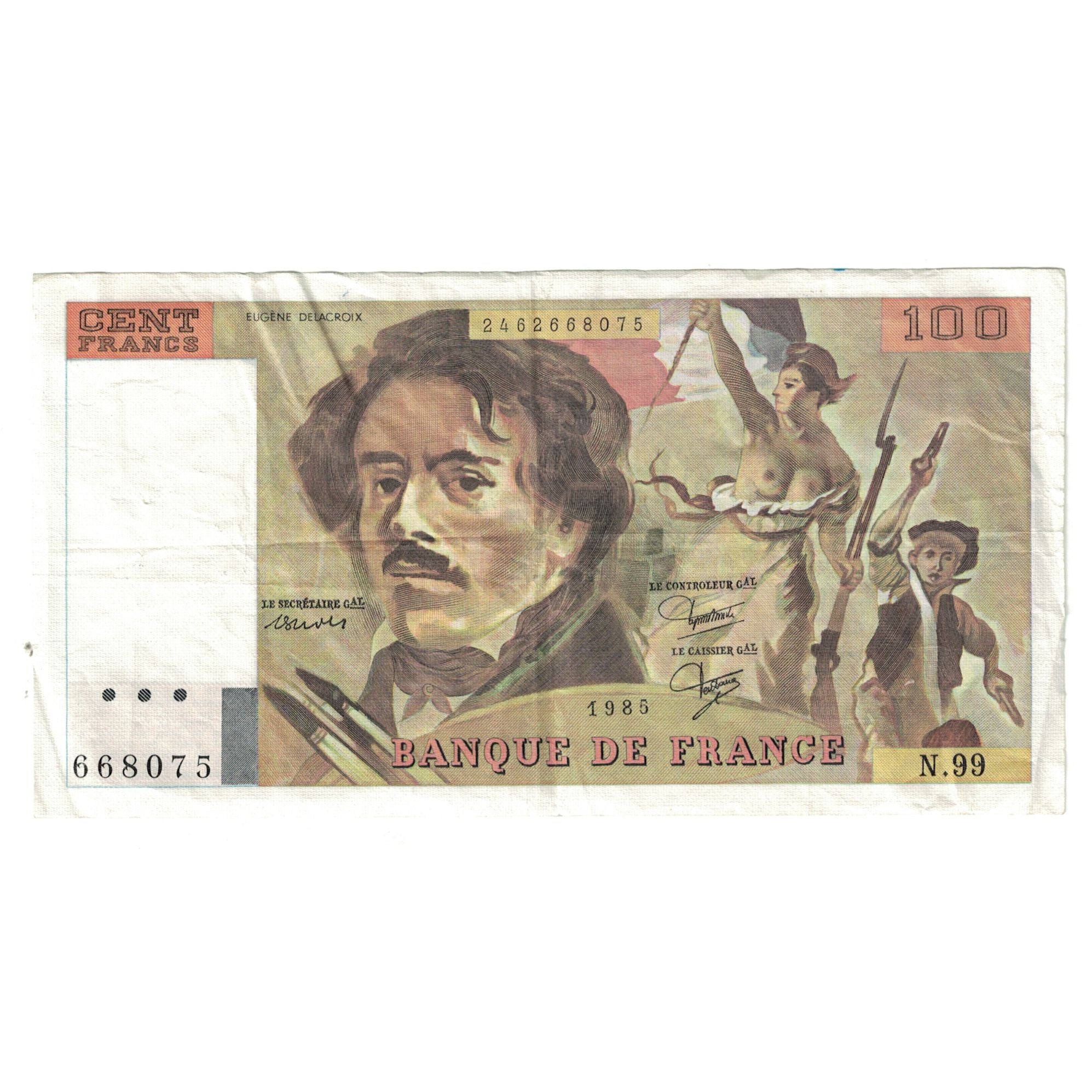 Frankrijk, 100 Francs, Delacroix, 1985, N.99, TTB, Fayette:69.09, KM:154b