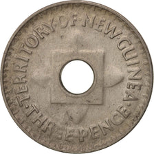 NEW GUINEA, 3 Pence, 1944, SUP, Copper-nickel, KM:10