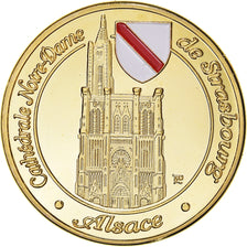 Francia, zeton, Jetón turístico, Alsace, Ville de Strasbourg, FDC, Copper Gilt