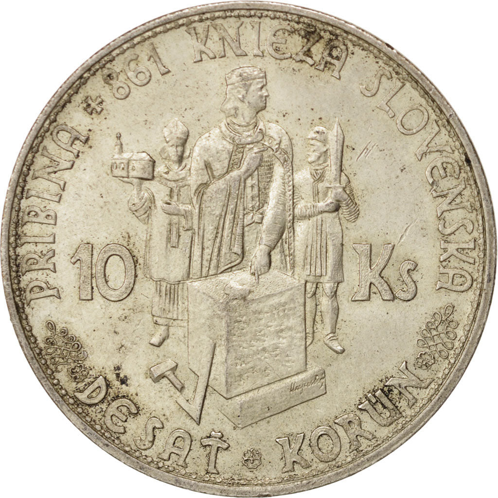 Slovaquie, 10 Korun, 1944, SUP, Argent, KM:9.1