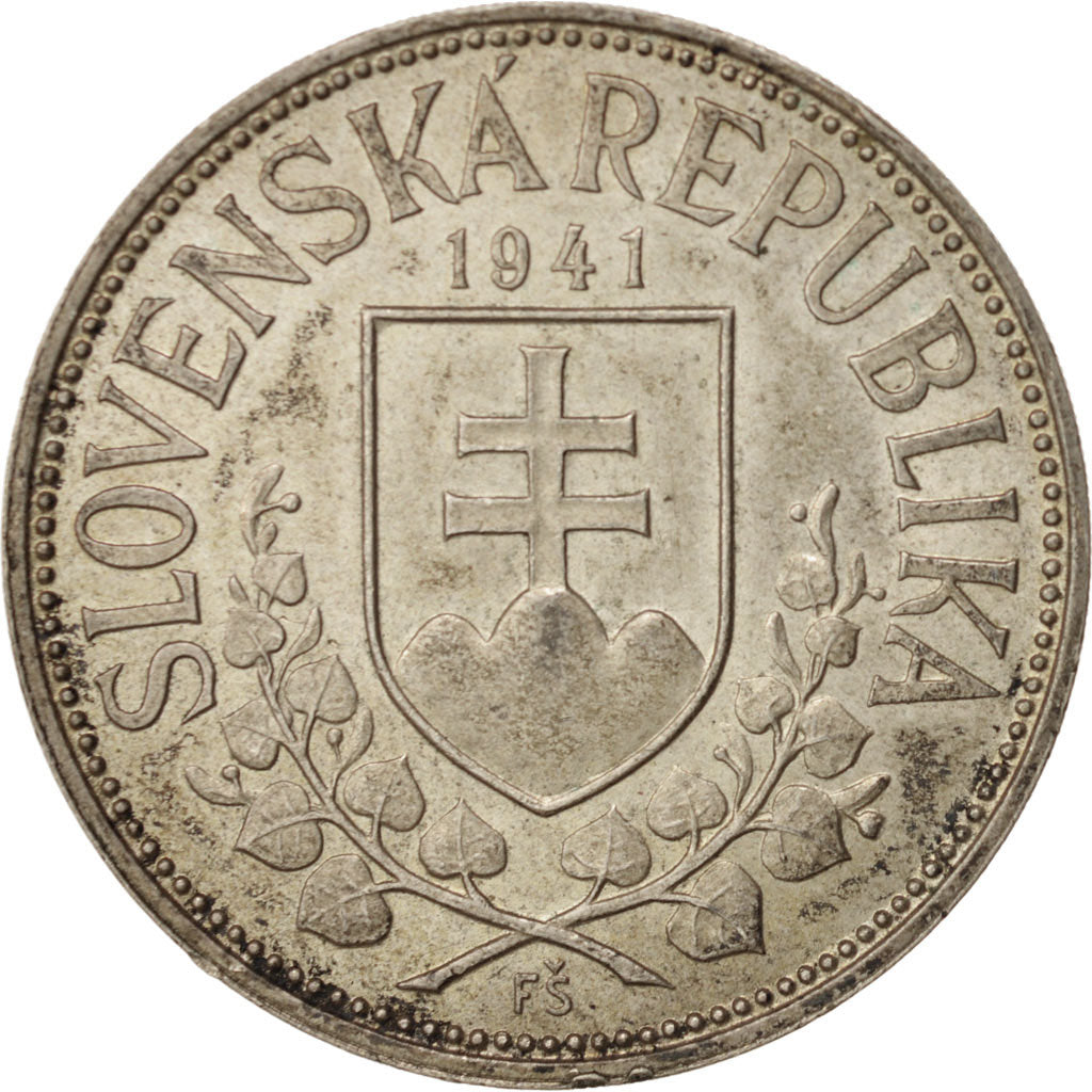 Slovakia, 20 Korun, 1941, AU(50-53), Silver, KM:7.2