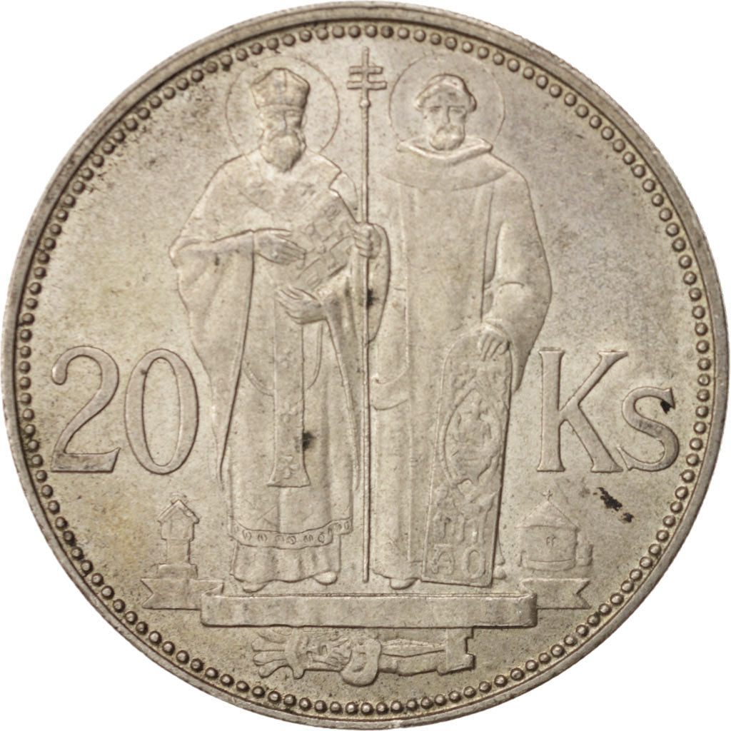 Slovakia, 20 Korun, 1941, AU(50-53), Silver, KM:7.2