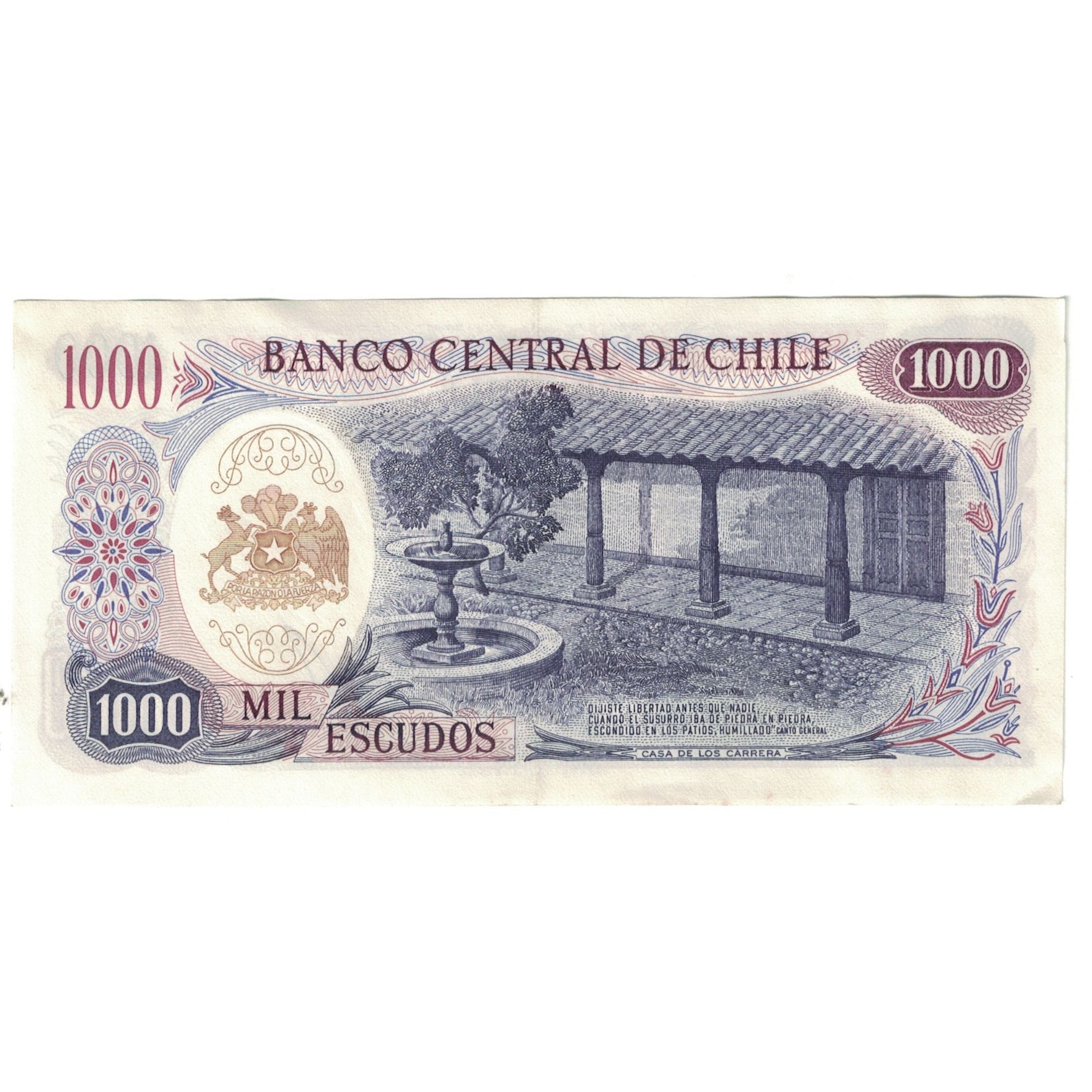 Billete, 1000 Escudos, 1967-1976, Chile, KM:146, EBC