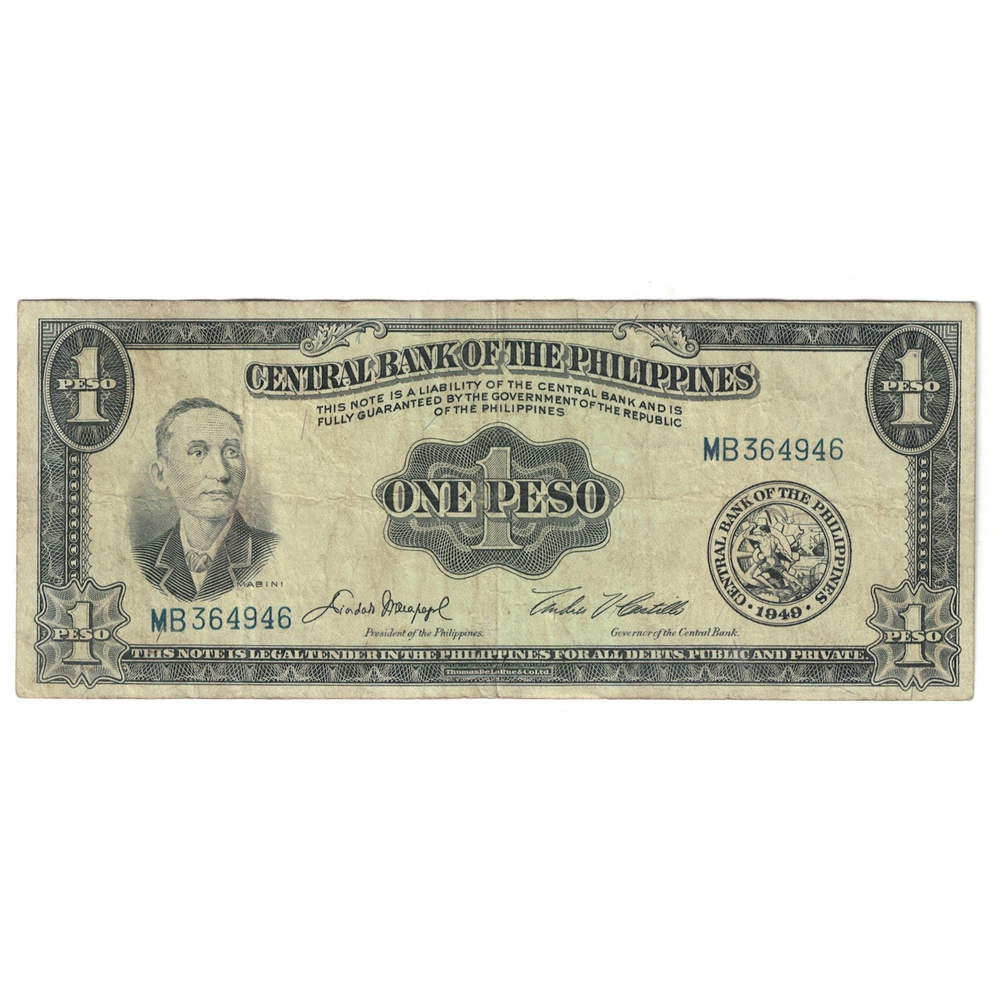 Geldschein, Philippinen, 1 Peso, KM:133h, S