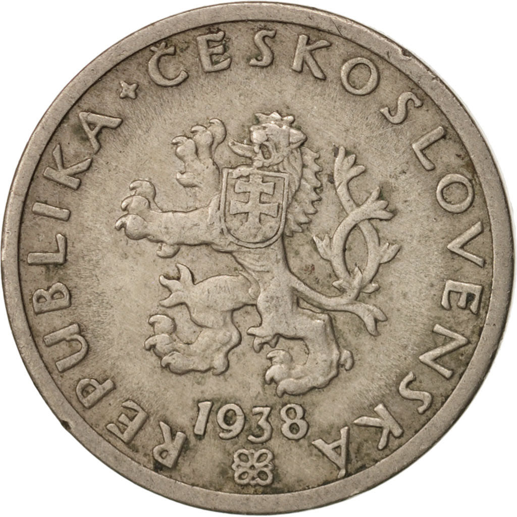 Czechoslovakia, 20 Haleru, 1938, EF(40-45), Copper-nickel, KM:1