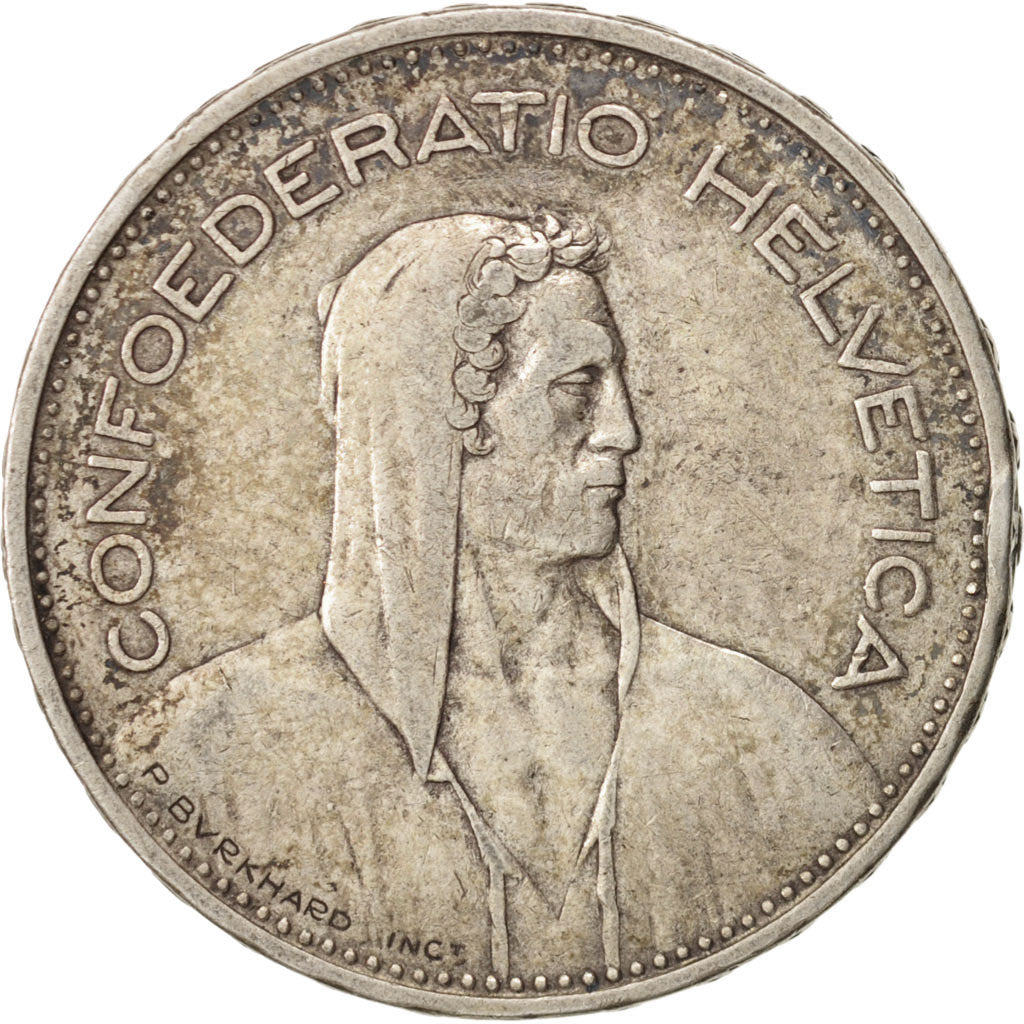 Switzerland, 5 Francs, 1935, Bern, EF(40-45), Silver, KM:40