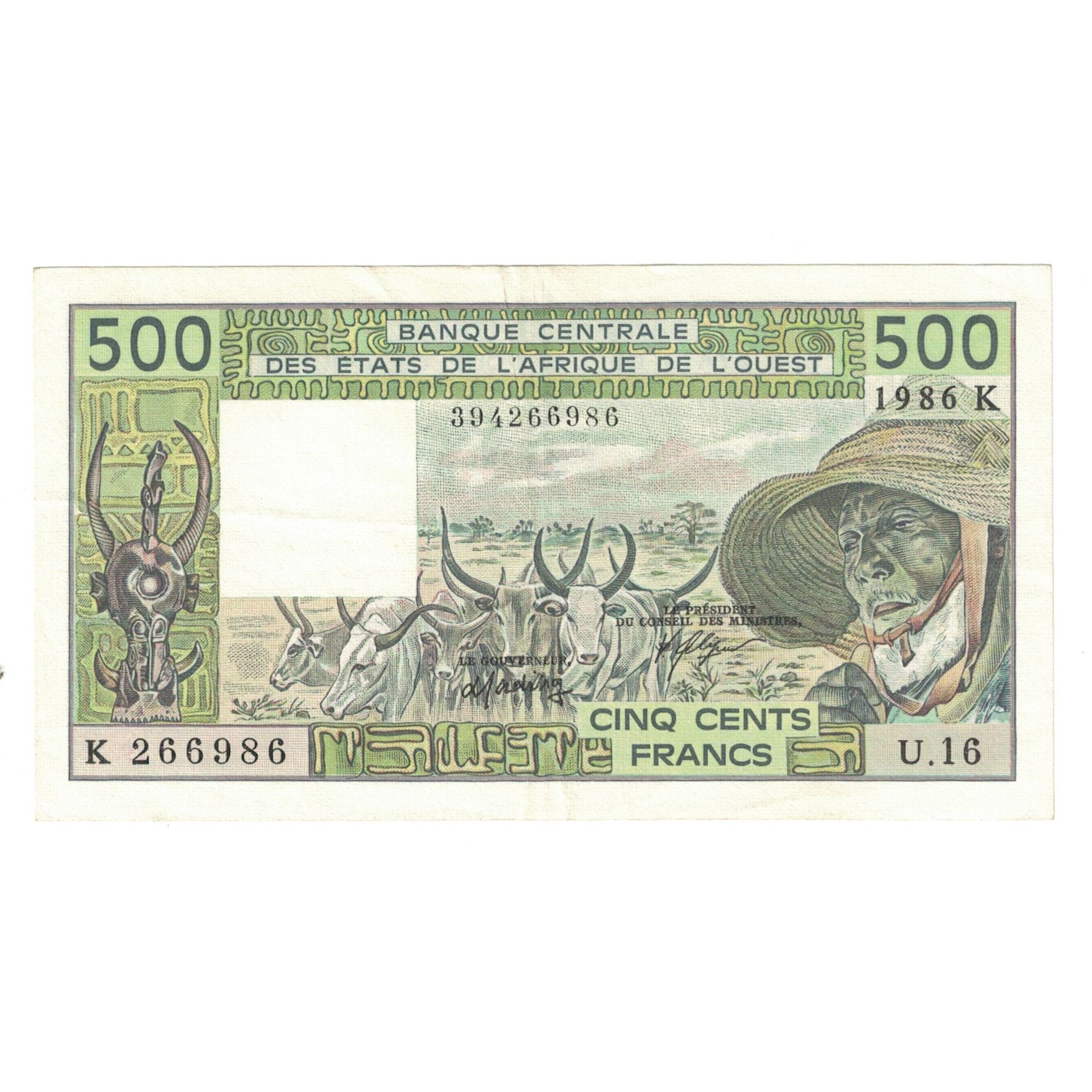 Banknote, West African States, 500 Francs, KM:706Kh, UNC(63)