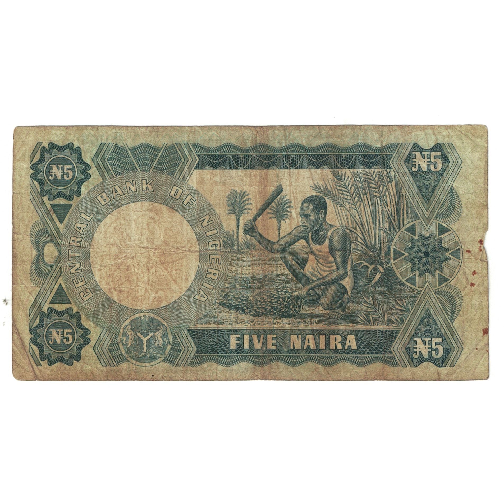 Banknote, Nigeria, 5 Naira, KM:16b, VF(20-25)