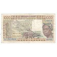Banknote, West African States, 1000 Francs, KM:207Bc, EF(40-45)