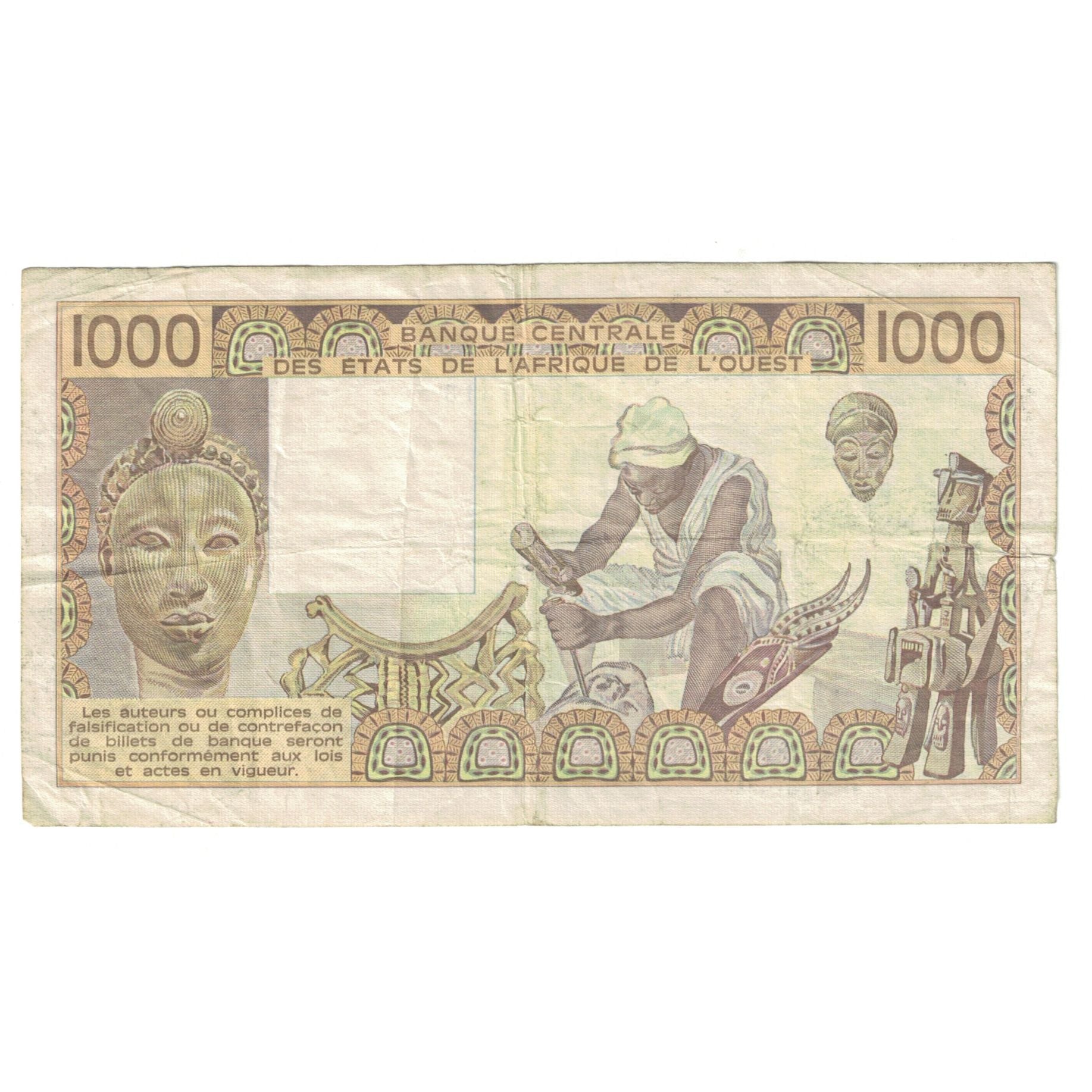 Banknote, West African States, 1000 Francs, KM:207Bc, EF(40-45)