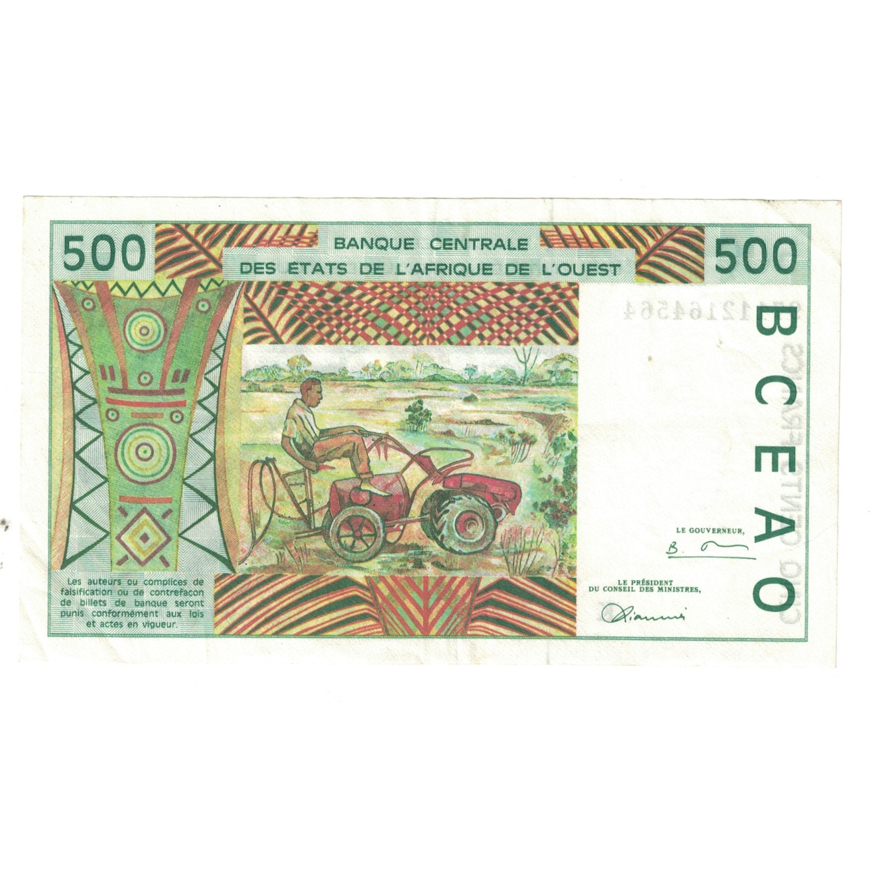 Banknote, West African States, 500 Francs, KM:710Kc, EF(40-45)