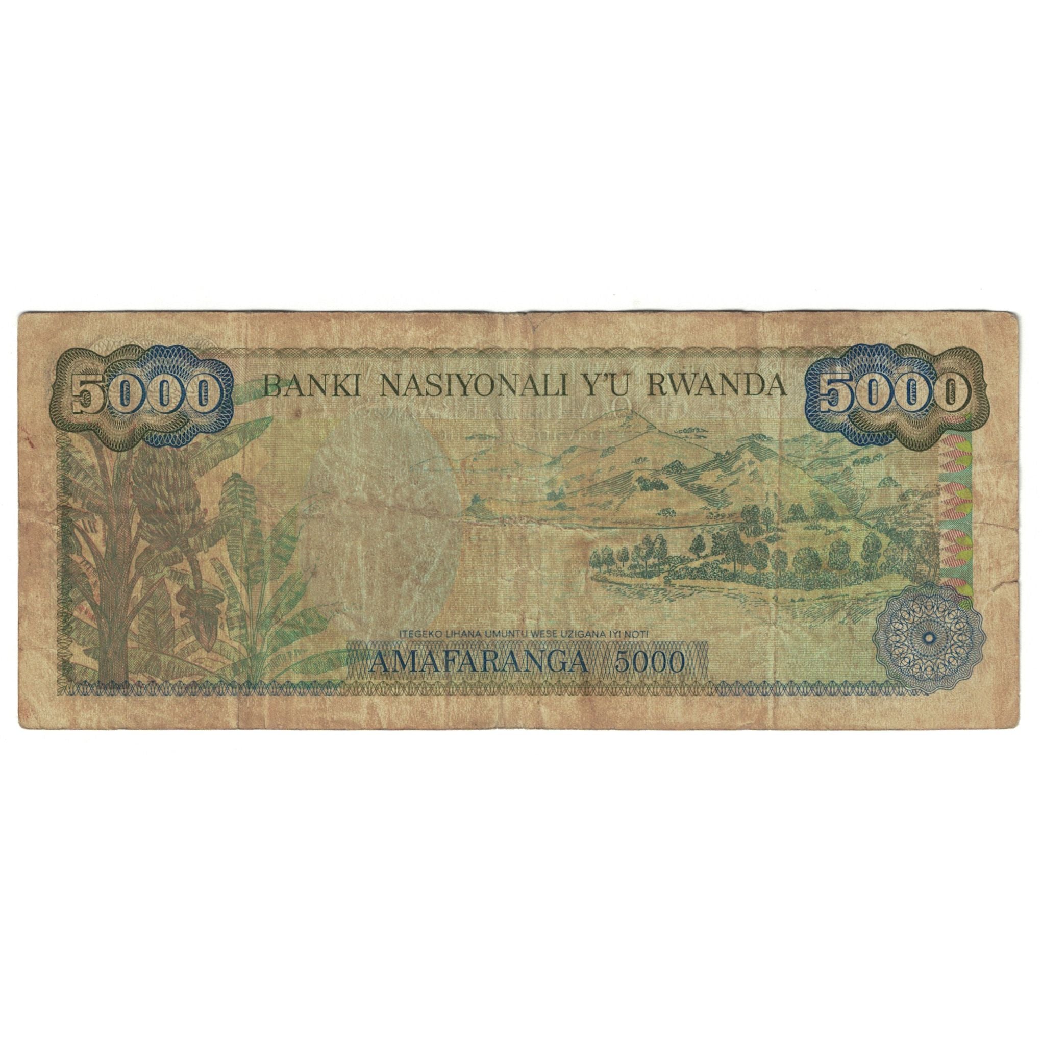Banknote, Rwanda, 5000 Francs, 1988, 1988-01-01, KM:22, VF(20-25)
