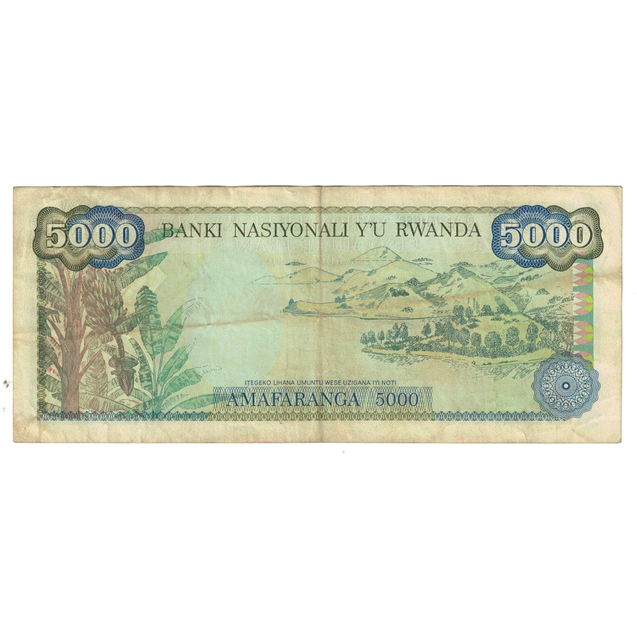 Banknote, Rwanda, 5000 Francs, 1988, 1988-01-01, KM:22, VF(20-25)