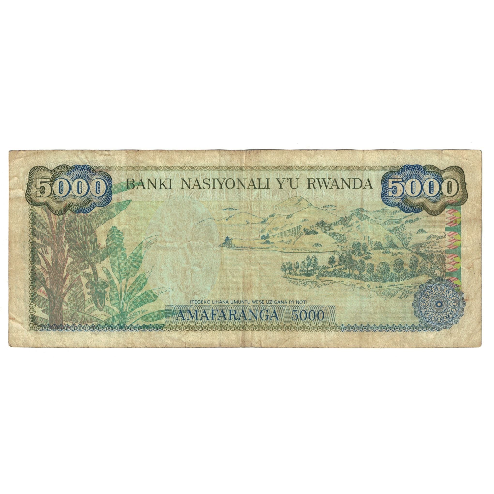 Banconote, Ruanda, 5000 Francs, 1988, 1988-01-01, KM:22, MB