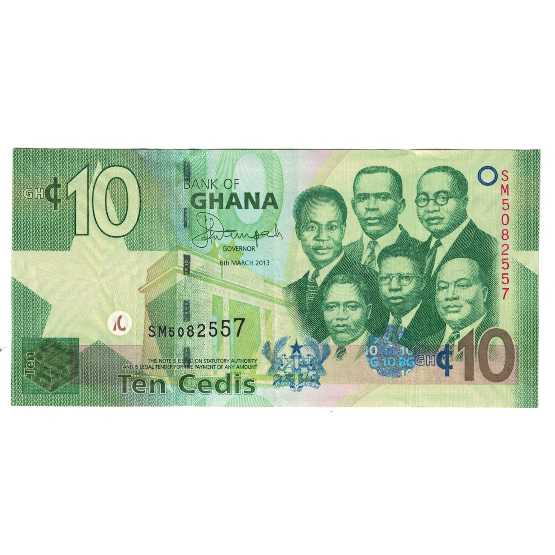 Banknote, Ghana, 10 Cedis, 2013, 2013-03-06, KM:39b, EF(40-45)