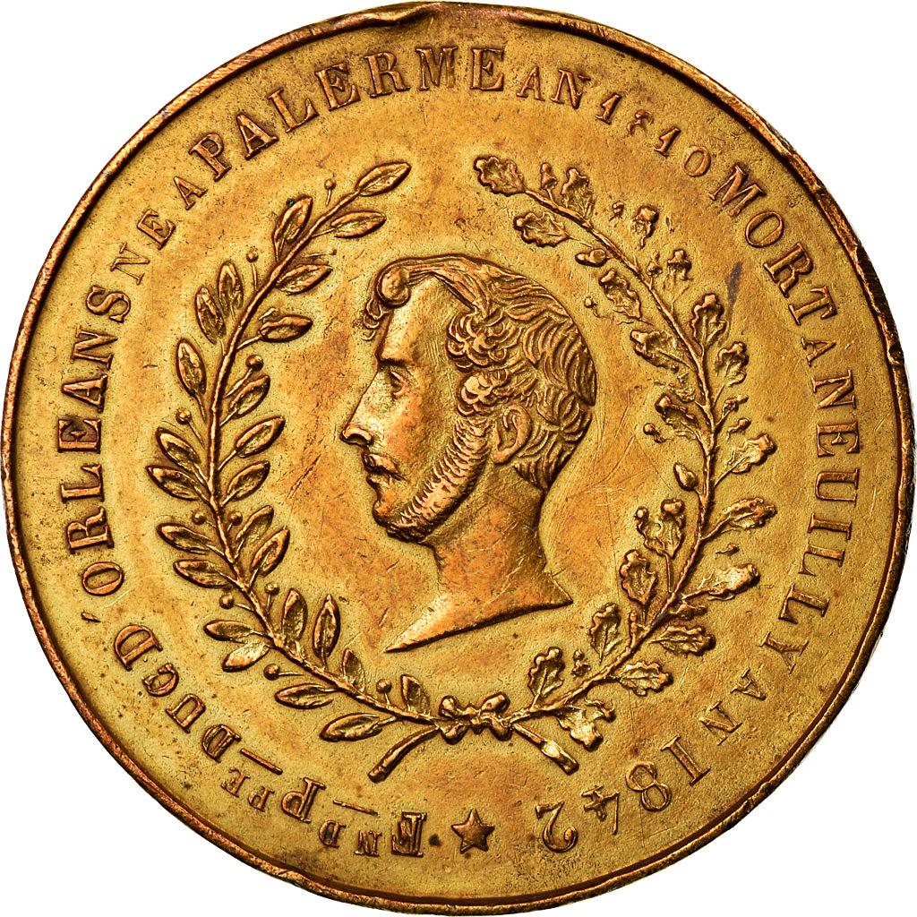 France, Medal, Mort de Ferdinand Philippe, Duc d'Orléans, History, 1842