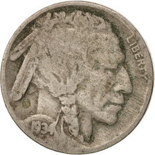 Stati Uniti, Buffalo Nickel, 5 Cents, 1934, U.S. Mint, Philadelphia, MB+, Ram...