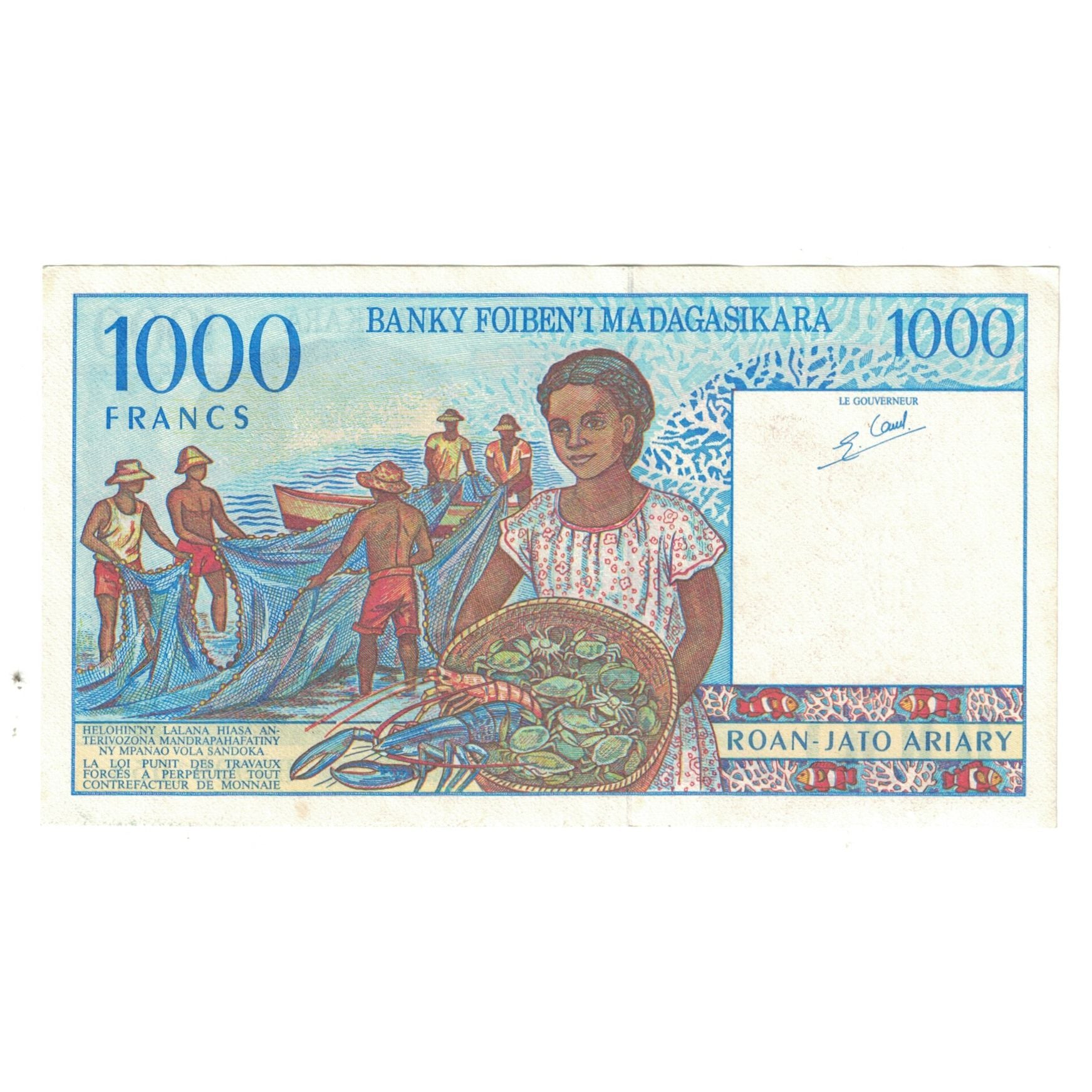 Banknote, Madagascar, 1000 Francs = 200 Ariary, KM:76a, AU(55-58)