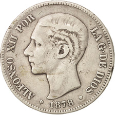 Spain, Alfonso XII, 5 Pesetas, 1878, Madrid, VF(30-35), Silver, KM:676