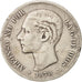 Spain, Alfonso XII, 5 Pesetas, 1878, Madrid, VF(30-35), Silver, KM:676