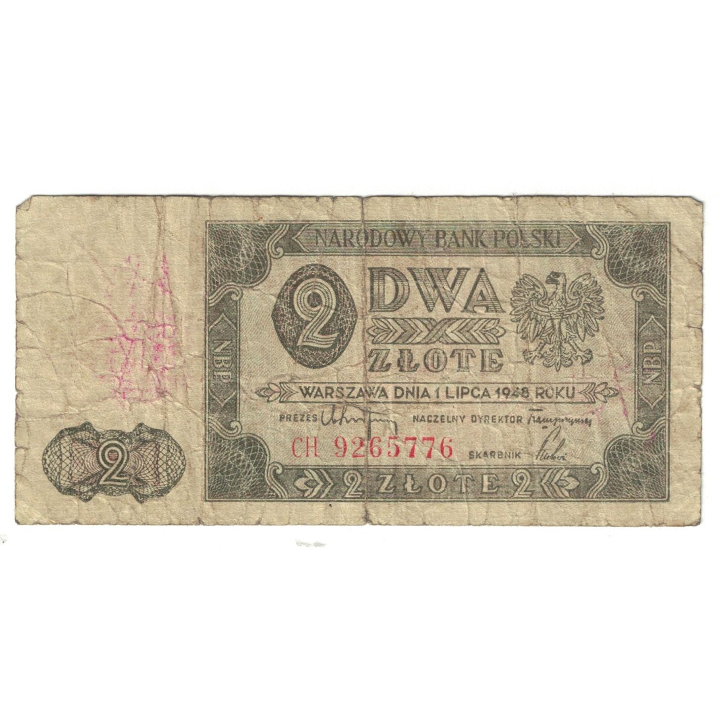 Banknote, Poland, 2 Zlote, 1948, 1948-07-01, KM:134, F(12-15)