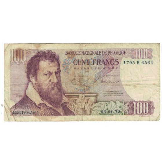 Banknote, Belgium, 100 Francs, 1972, 1972-01-07, KM:134a, VF(20-25)