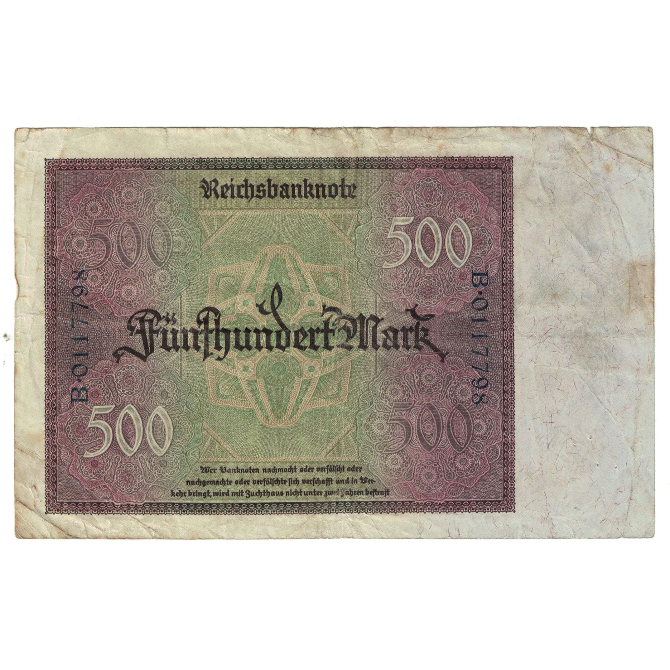 Banknote, Germany, 500 Mark, 1922, 1922-03-27, KM:73, EF(40-45)