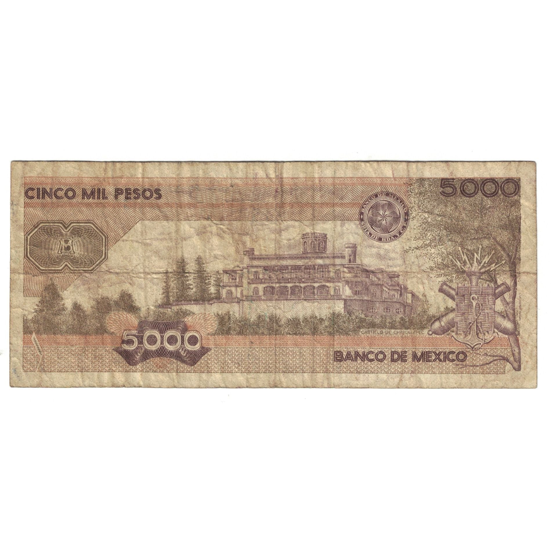 Billete, 5000 Pesos, 1989, México, 1989-03-28, KM:88c, BC