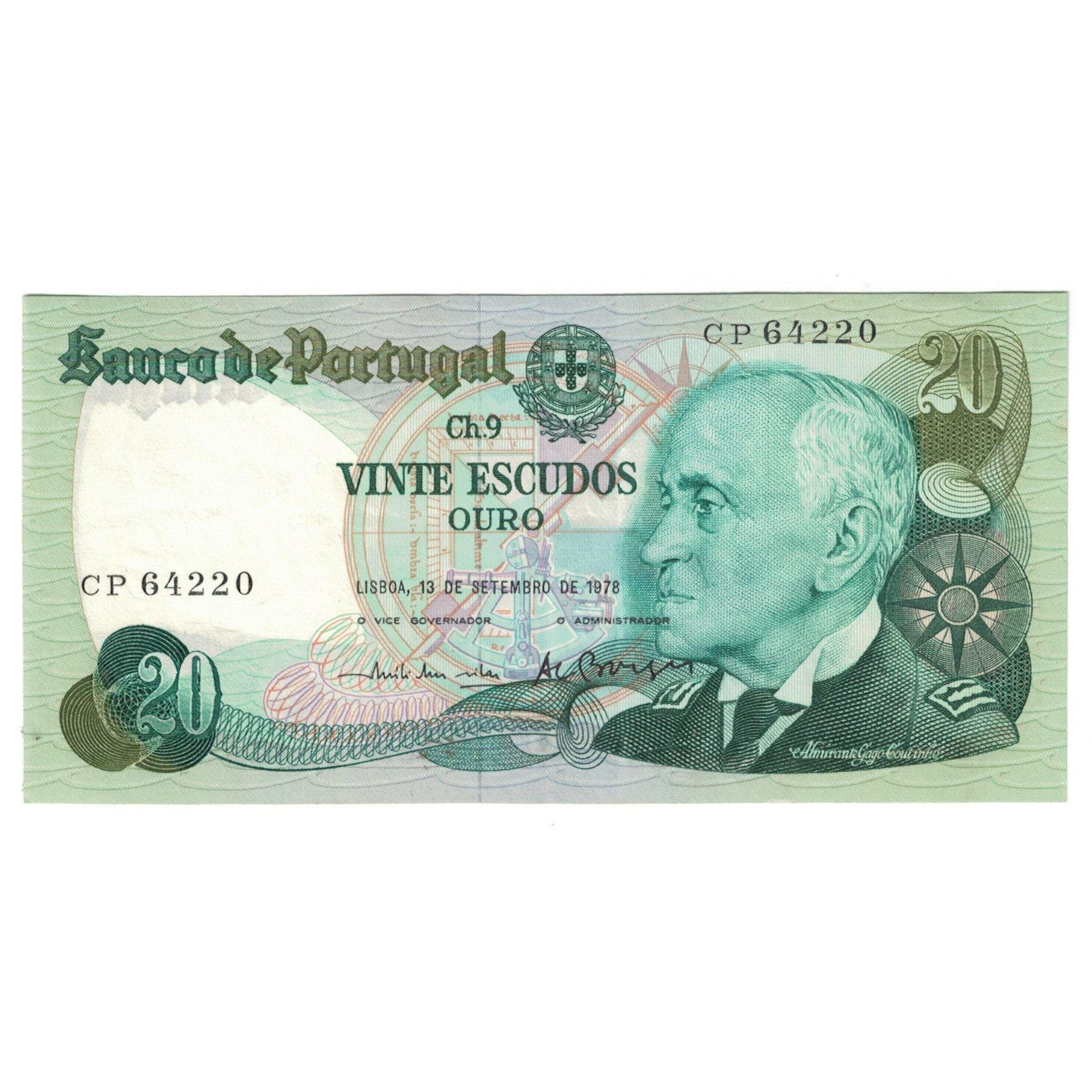 Banknote, Portugal, 20 Escudos, 1978, 1978-09-13, KM:176b, UNC(65-70)
