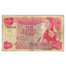 Banknote, Mauritius, 10 Rupees, Undated (1967), KM:31a, VF(20-25)