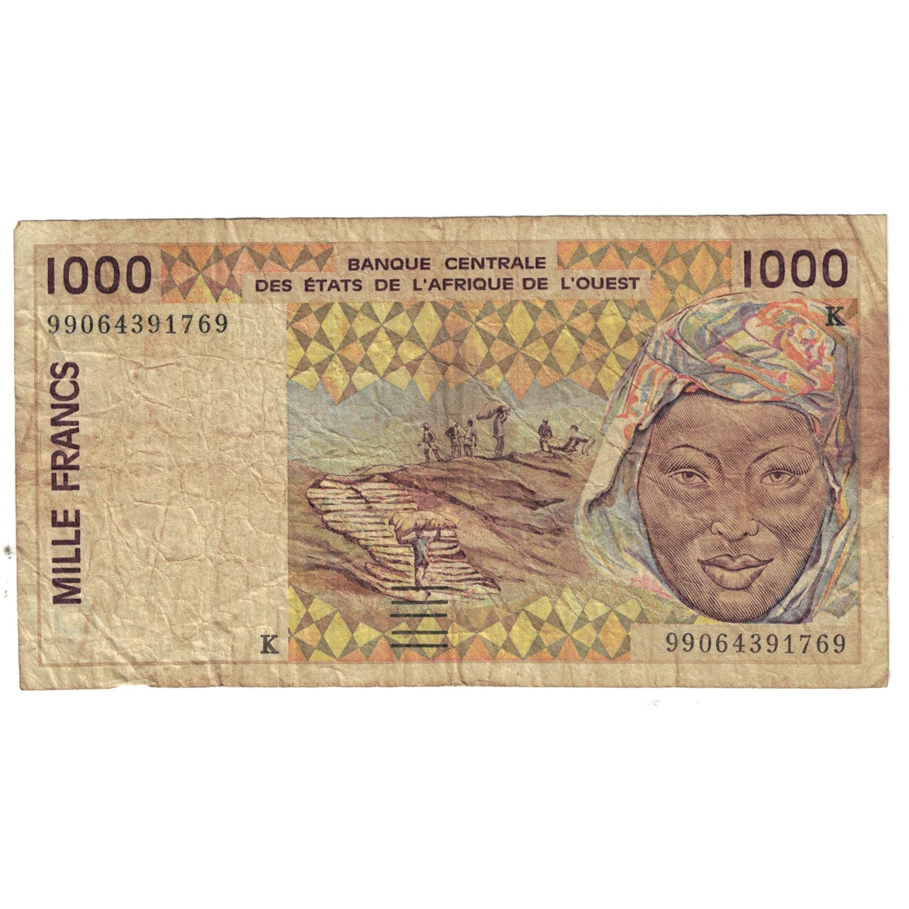 Banknote, West African States, 1000 Francs, 2003, KM:111Ai, VF(20-25)