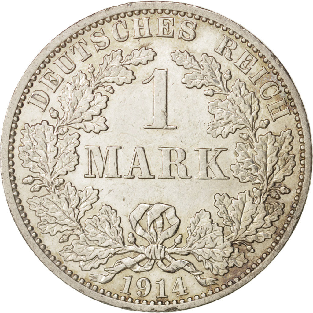 GERMANY - EMPIRE, Wilhelm II, Mark, 1914, Berlin, AU(50-53), Silver, KM:14