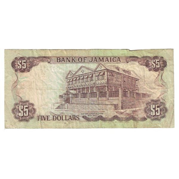 Banknote, Jamaica, 5 Dollars, 1992, 1992-08-01, KM:70d, EF(40-45)