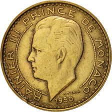 Monaco, Rainier III, 10 Francs, 1950, EF(40-45), Aluminum-Bronze, KM:130