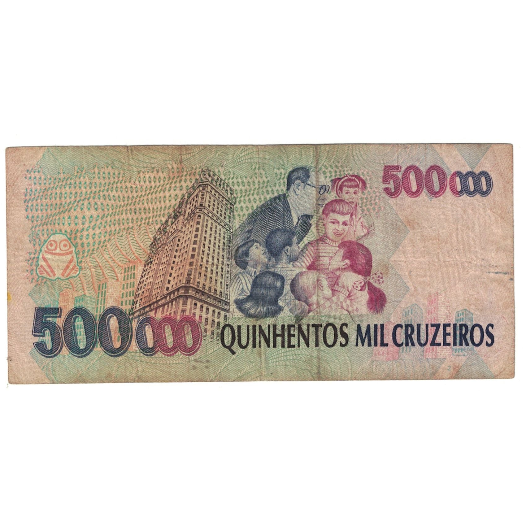 Nota, Brasil, 500,000 Cruzeiros, KM:236a, VF(20-25)